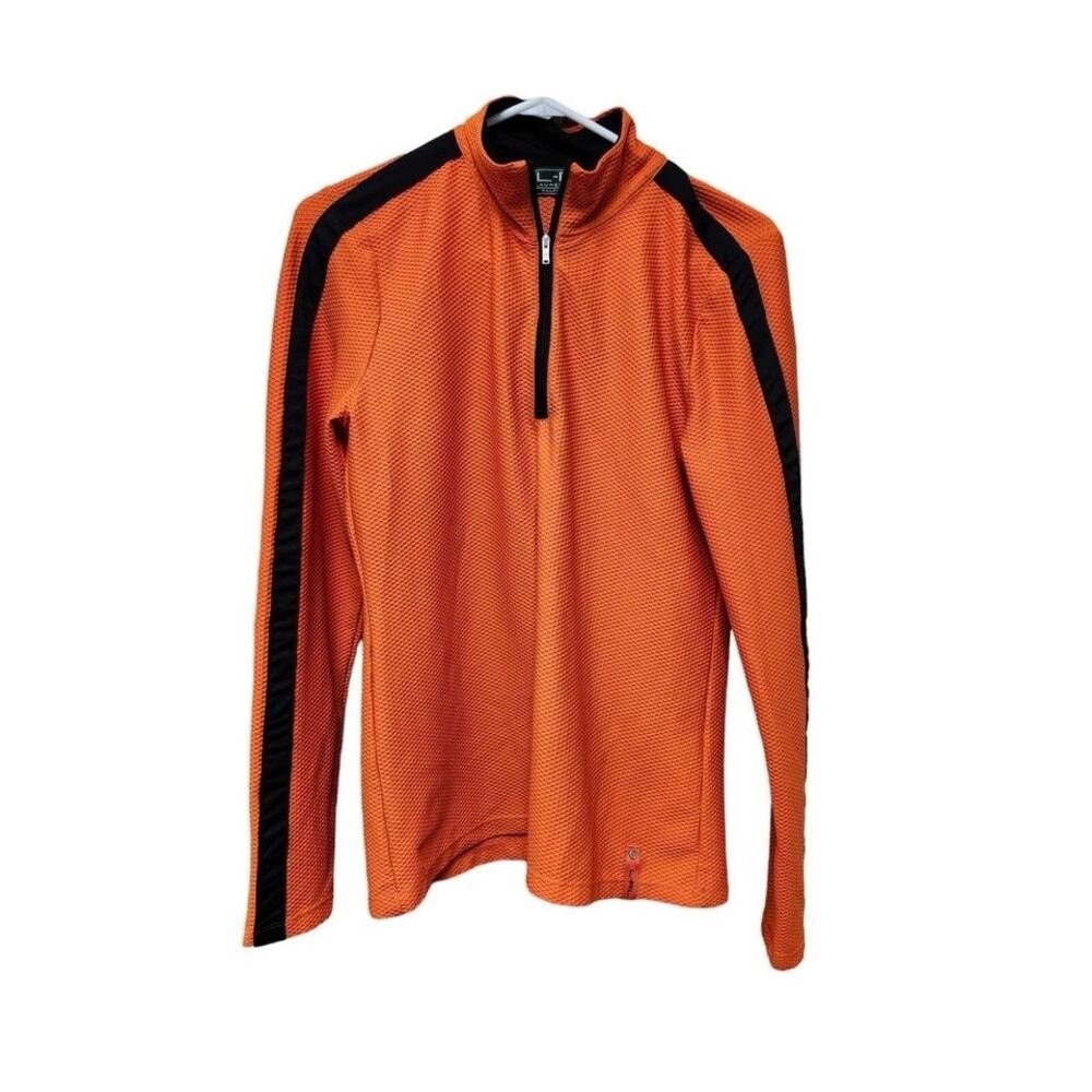 Lauren Ralph Lauren Active Women's Large Orange Long Sleeve 1/4 Zip Pullover